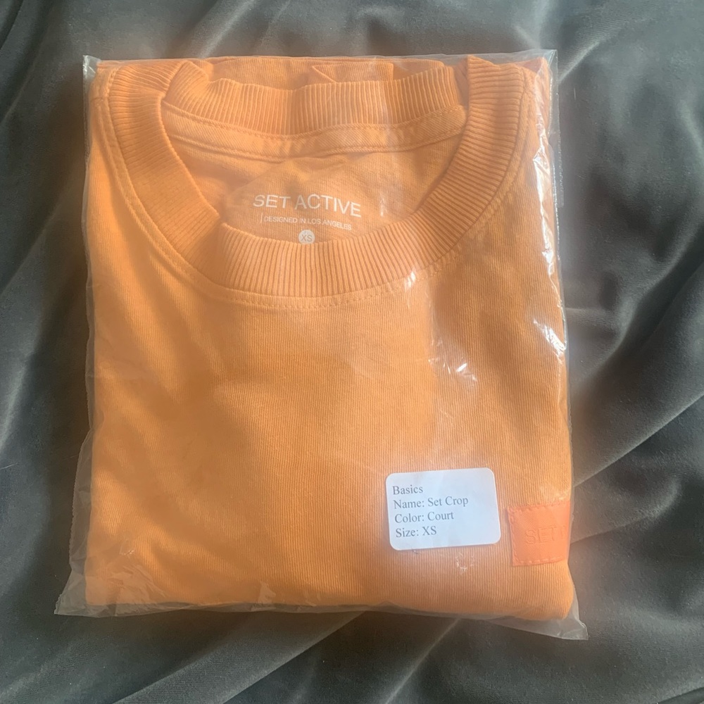 SET Active Basics Set Crop Color Court Size XS NEW